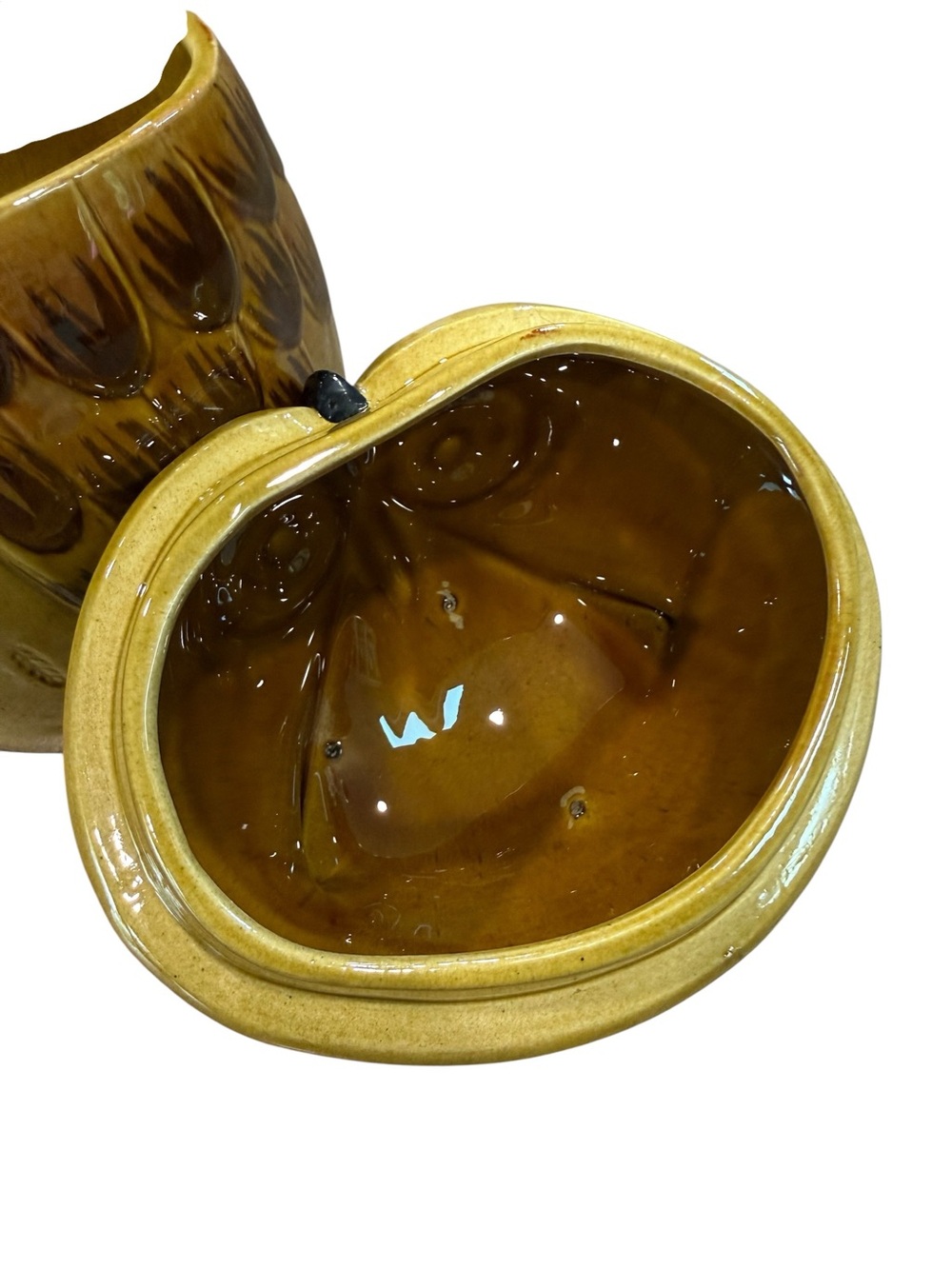 Metlox Poppy trail Ceramic Owl Cookie Jar MCM USA Made Brown Glazed  10 inches - Picture 6 of 8